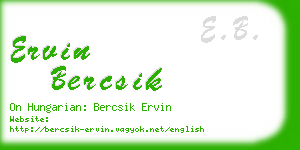 ervin bercsik business card